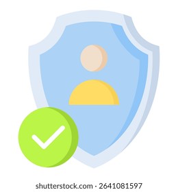 Personal data flat color icon. Simple vector icon design in flat color style. Editable vector format