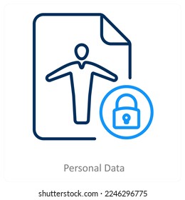 concepto de icono de datos personales y gdpr