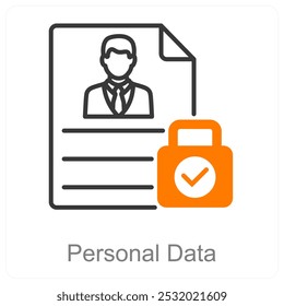 Personal Data and GDPR icon concept