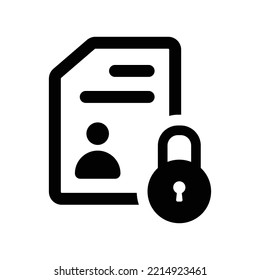 Personal Data icon. Black vector graphics.