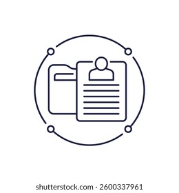 personal data icon with folder in line design