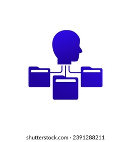 Personal data icon with folders