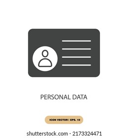 personal data icons  symbol vector elements for infographic web