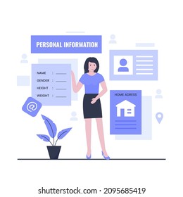 Personal data information illustration design concept. Illustration for websites, landing pages, mobile applications, posters and banners