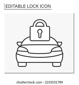  Personal data line icon. Private car. Locked door.Personal account. Lock concept. Isolated vector illustration. Editable stroke