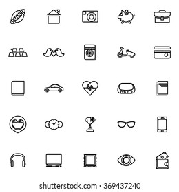 Personal data line icons on white background, stock vector