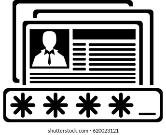 Personal data password protection icon