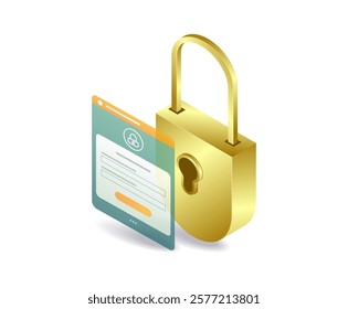 Personal data password security padlock key concept illustration