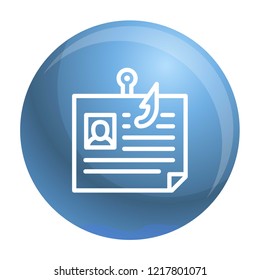 Personal data phishing icon. Outline personal data phishing vector icon for web design isolated on white background