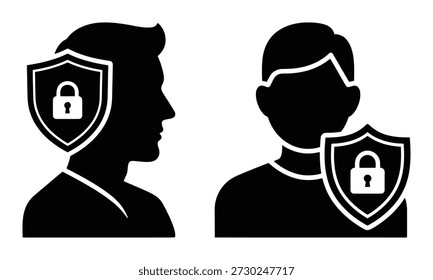 Personal Data Privacy and User Identity Protection Icon for Profile Account Security