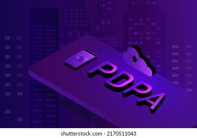 Personal data protection act or PDPA concept, Secure data management and protect data from hacker attacks and padlock icon to internet technology networking vector illustration