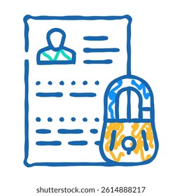personal data protection doodle icon sketch vector. personal data protection sign. isolated symbol illustration