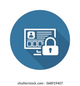 Personal Data Protection Icon. Flat Design. Business Concept Isolated Illustration.