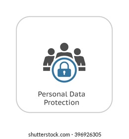 Personal Data Protection Icon. Flat Design. Business Concept Isolated Illustration.