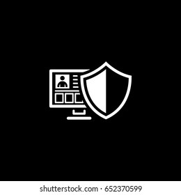 Personal Data Protection Icon. Flat Design. Business Concept. Isolated Illustration.