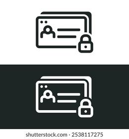 Personal data protection icon isolated on white background. Vector illustrations are made with vector-based software, not AI generated results.