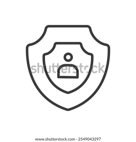 Personal data protection, icon in line design. Personal, data, protection, privacy, security, encryption, confidential on white background vector. Personal data protection editable stroke icon