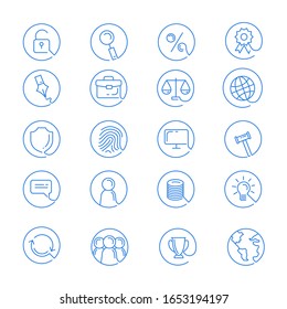 personal data protection icon set vector