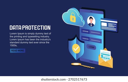 Personal data protection, internet security concept