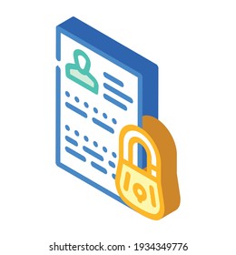 personal data protection isometric icon vector. personal data protection sign. isolated symbol illustration