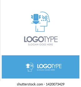 Personal Data Protection, Personal, Protection, Security Blue Solid Logo with place for tagline