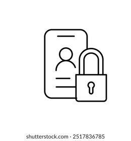 Protección de datos personales Diseño de Vector de contorno delgado Icono Bueno para el Web o el App móvil