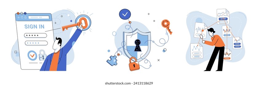 Personal data protection vector illustration. Personal data protection focuses on secure handling and storage information Network security measures are crucial for protecting personal data