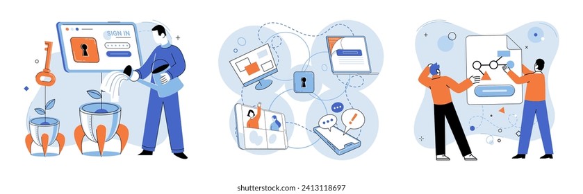 Personal data protection vector illustration. The personal data protection metaphor highlights defense and security individuals information Personal data protection safeguards sensitive information