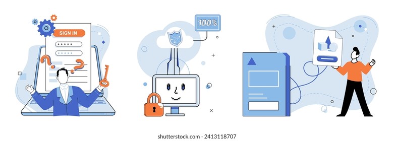 Personal data protection vector illustration. The personal data protection concept revolves around secure handling personal information Robust security measures are necessary to safeguard personal