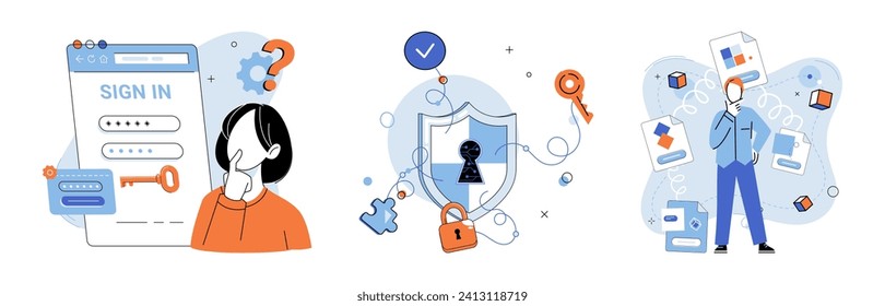 Personal data protection vector illustration. Robust security measures are necessary to safeguard personal data from cyber threats The internet and cyberspace require enhanced personal data protection