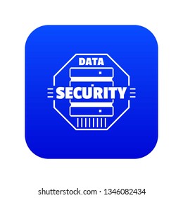 Personal data security icon blue vector isolated on white background