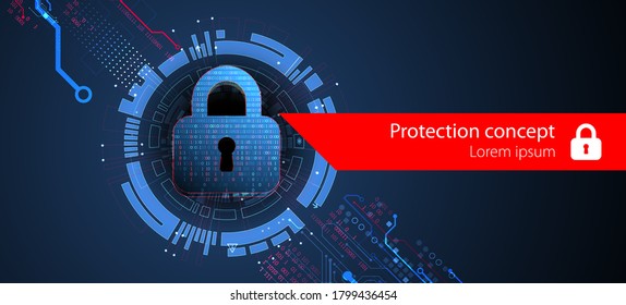 Seguridad de datos personales Ilustra la idea de privacidad de datos cibernéticos o de información. Tecnología de Internet colorida abstracta.