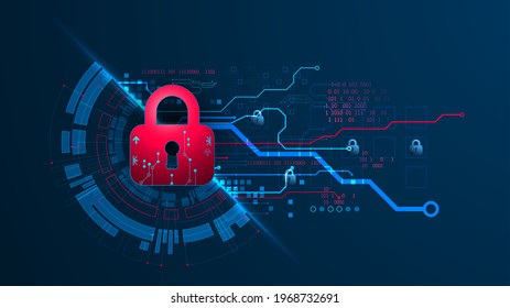 Personal data security Illustrates cyber data or information privacy idea. Color abstract  internet technology.