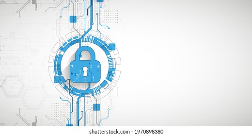 Personal data security Illustrates cyber data or information privacy idea. Color abstract  internet technology.
