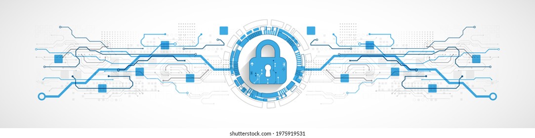 Personal data security Illustrates cyber data or information privacy idea. Color abstract  internet technology.