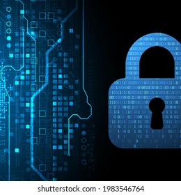Personal data security Illustrates cyber data or information privacy idea. Color abstract  internet technology.