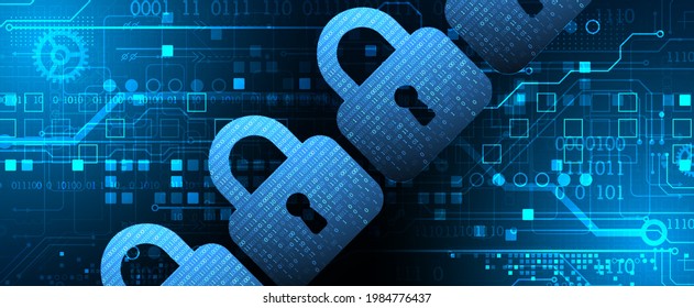 Personal data security Illustrates cyber data or information privacy idea. Color abstract  internet technology.