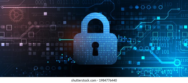 Personal data security Illustrates cyber data or information privacy idea. Color abstract  internet technology.
