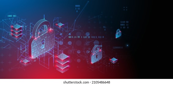 Seguridad de datos personales Ilustra la idea de privacidad de datos cibernéticos o de información. Tecnología de Internet colorida abstracta.