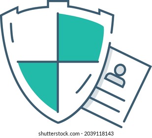 Illustration zur Sicherheit personenbezogener Daten. Konzept des Online-Dateischutzsystems. Vorlage für den sicheren Datentransfer. Flaches Design. Vektorgrafik