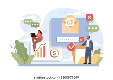 Personal data security. Information privacy and confidentiality. Digital protection, GDPR and privacy politics. Charcter protecting private data and legal information. Flat vector illustration