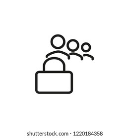 Personal data security line icon. People, user, lock. Data protection concept. Can be used for topics like information technology, access, privacy