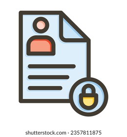 Personal Data Vector Thick Line Filled Colors Icon For Personal And Commercial Use.
