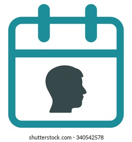 Personal Date vector icon. Style is bicolor flat symbol, soft blue colors, rounded angles, white background.