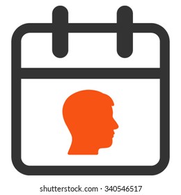 Personal Day vector icon. Style is bicolor flat symbol, orange and gray colors, rounded angles, white background.