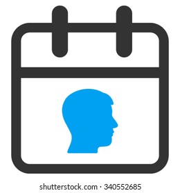 Personal Day vector icon. Style is bicolor flat symbol, blue and gray colors, rounded angles, white background.