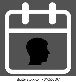 Personal Day vector icon. Style is bicolor flat symbol, black and white colors, rounded angles, gray background.