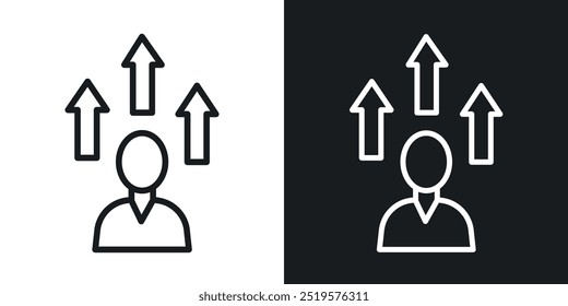 Personal development black and white icon.