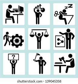 personal development concept, human resource concept and business people icons set