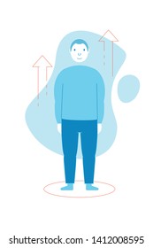 Personal Development, Confident, Competence, Enhancement. Vector flat linear style - filled outline